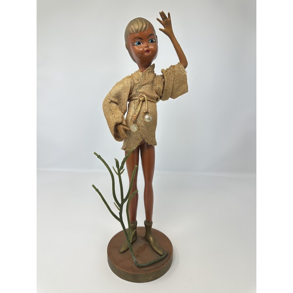 Vintage 1960's MCM Tiki-Bar Diva Pixie Rubber Bendy Figurine Hong Kong Groovy!